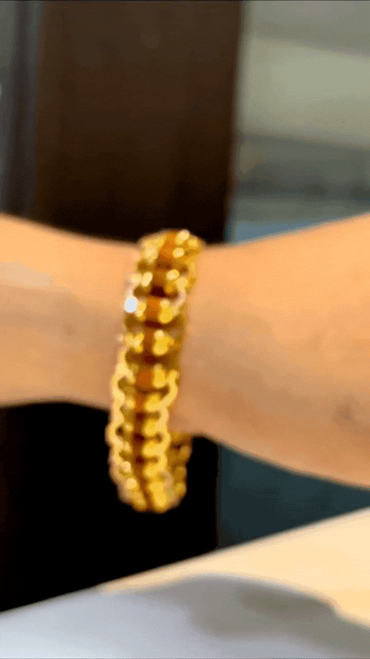 Modern Paanch Mukhi Rudraksha Bracelet (Gold-Plated)